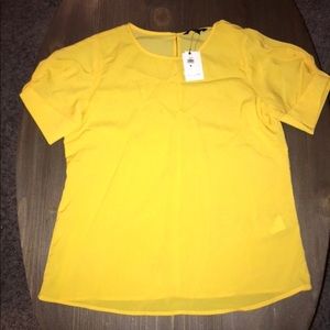 Banana Republic Blouse Yellow with white dots